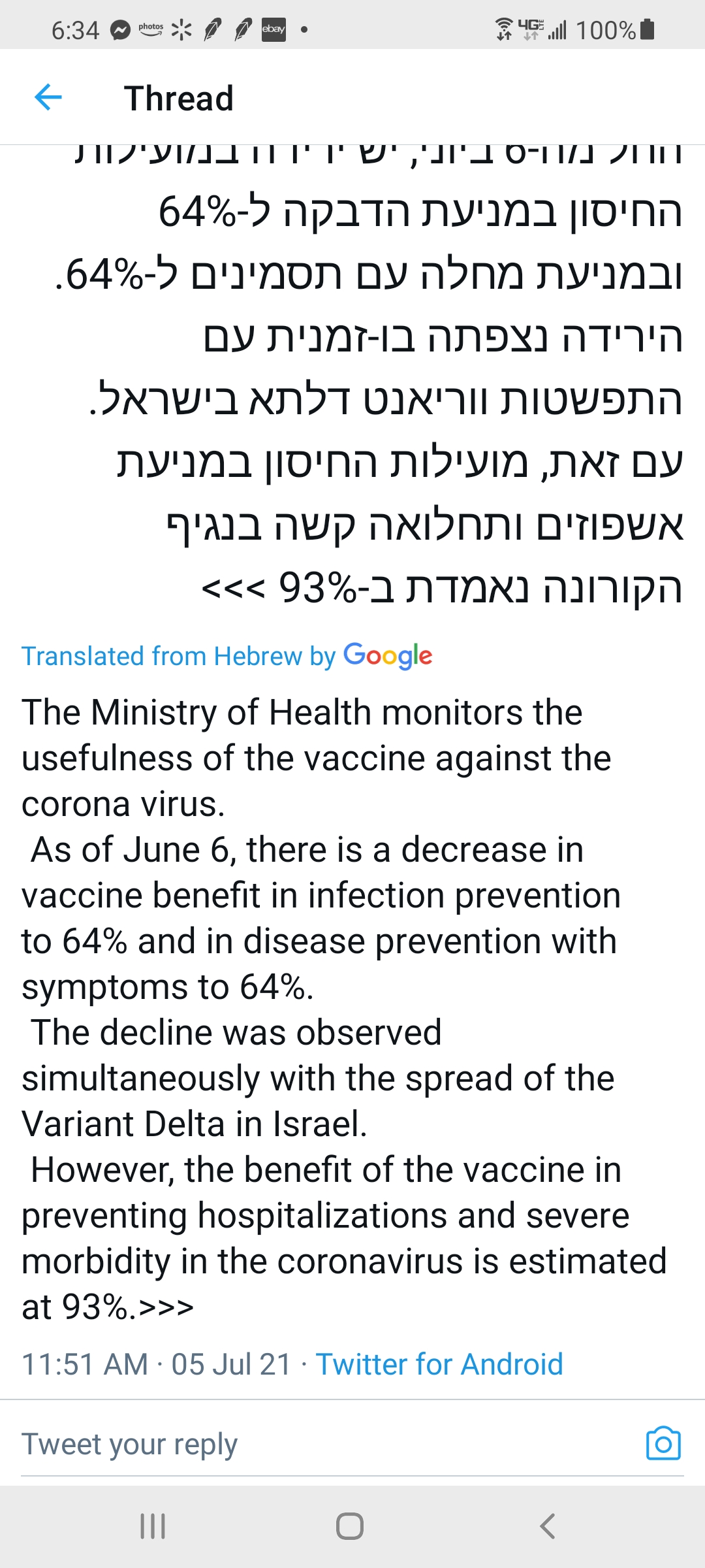 Israel: Pfizer’s Vaccine NOT 95% Effective